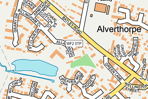 WF2 0TP map - OS OpenMap – Local (Ordnance Survey)