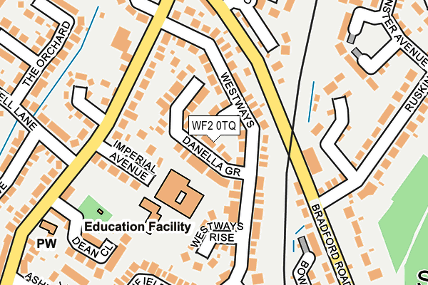 WF2 0TQ map - OS OpenMap – Local (Ordnance Survey)