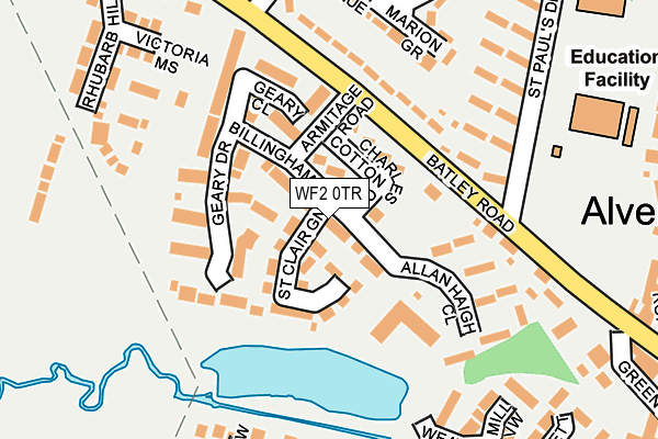 WF2 0TR map - OS OpenMap – Local (Ordnance Survey)