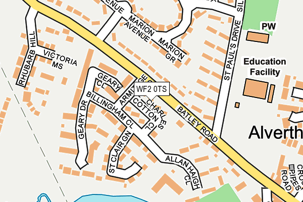 WF2 0TS map - OS OpenMap – Local (Ordnance Survey)