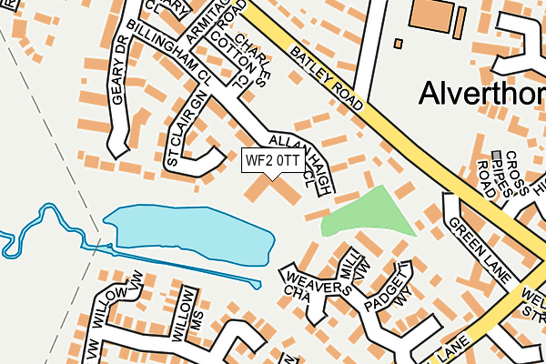 WF2 0TT map - OS OpenMap – Local (Ordnance Survey)