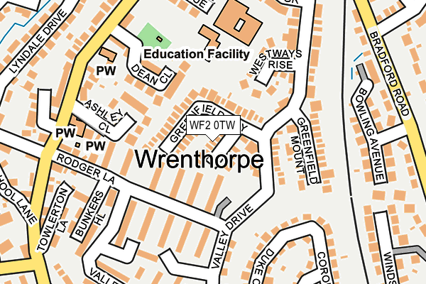 WF2 0TW map - OS OpenMap – Local (Ordnance Survey)