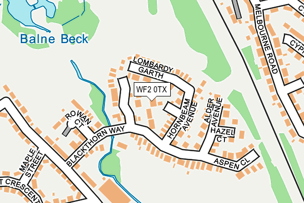 WF2 0TX map - OS OpenMap – Local (Ordnance Survey)