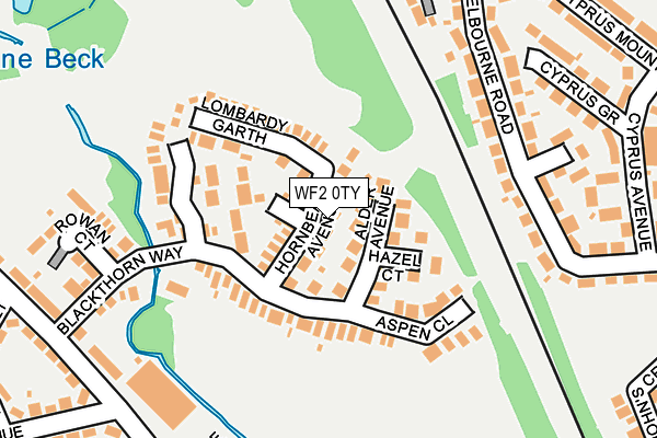 WF2 0TY map - OS OpenMap – Local (Ordnance Survey)