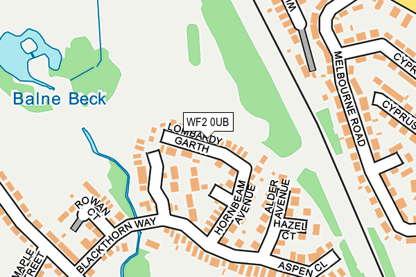 WF2 0UB map - OS OpenMap – Local (Ordnance Survey)