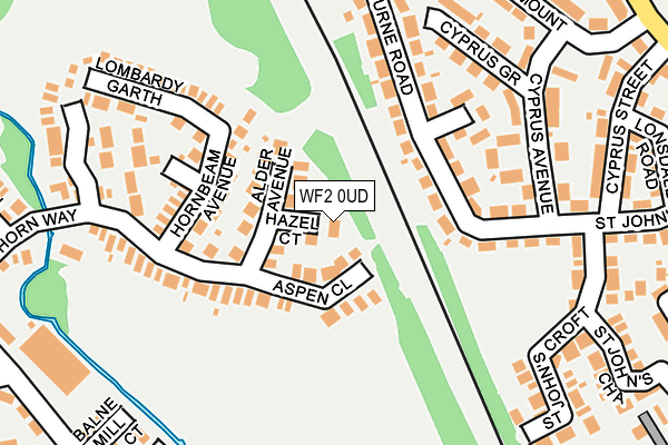 WF2 0UD map - OS OpenMap – Local (Ordnance Survey)