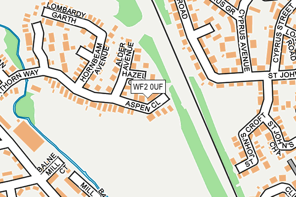 WF2 0UF map - OS OpenMap – Local (Ordnance Survey)
