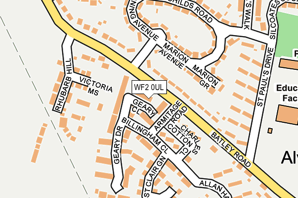 WF2 0UL map - OS OpenMap – Local (Ordnance Survey)