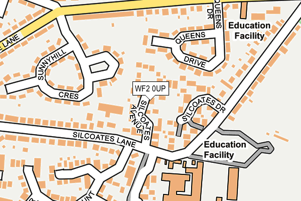 WF2 0UP map - OS OpenMap – Local (Ordnance Survey)