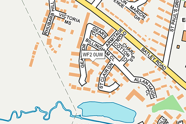 WF2 0UW map - OS OpenMap – Local (Ordnance Survey)