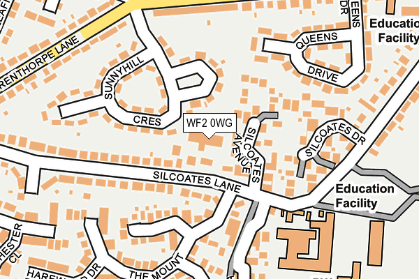 WF2 0WG map - OS OpenMap – Local (Ordnance Survey)