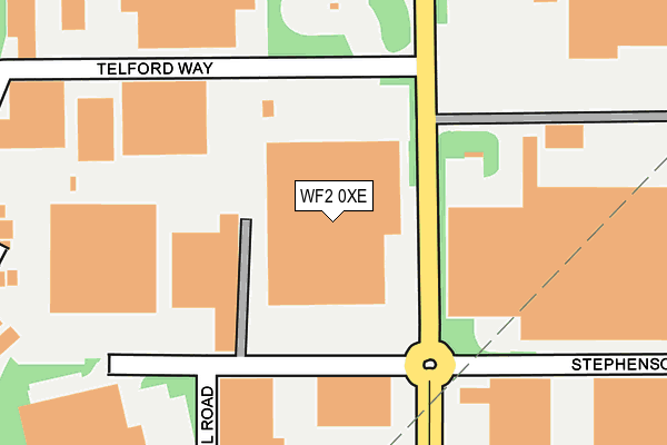 WF2 0XE map - OS OpenMap – Local (Ordnance Survey)