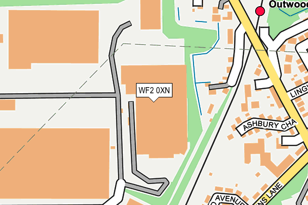 WF2 0XN map - OS OpenMap – Local (Ordnance Survey)