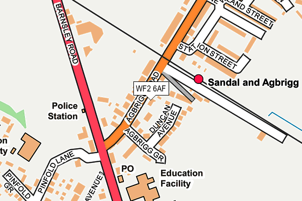 WF2 6AF map - OS OpenMap – Local (Ordnance Survey)
