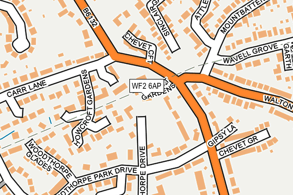 WF2 6AP map - OS OpenMap – Local (Ordnance Survey)