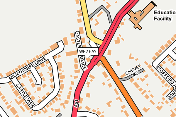 WF2 6AY map - OS OpenMap – Local (Ordnance Survey)