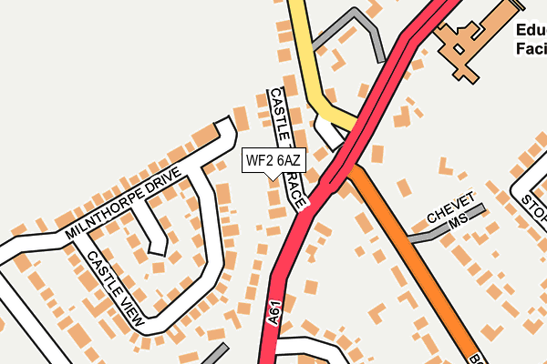 WF2 6AZ map - OS OpenMap – Local (Ordnance Survey)