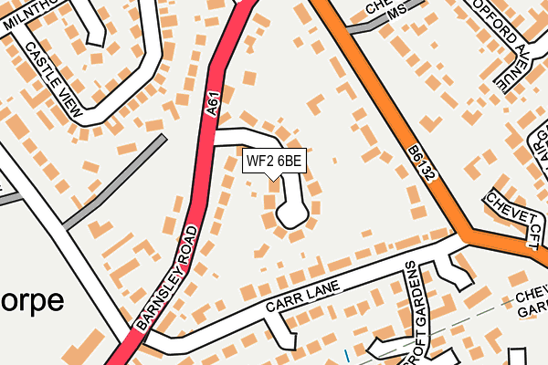 WF2 6BE map - OS OpenMap – Local (Ordnance Survey)