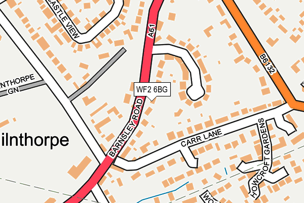 WF2 6BG map - OS OpenMap – Local (Ordnance Survey)