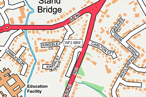 WF2 6BW map - OS OpenMap – Local (Ordnance Survey)