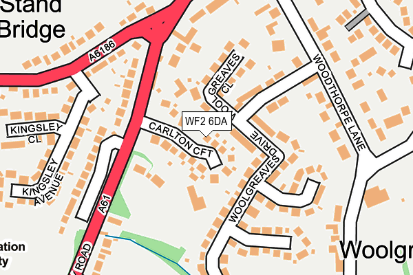 WF2 6DA map - OS OpenMap – Local (Ordnance Survey)