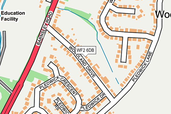 WF2 6DB map - OS OpenMap – Local (Ordnance Survey)