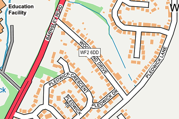 WF2 6DD map - OS OpenMap – Local (Ordnance Survey)