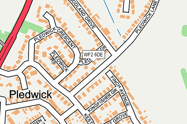 WF2 6DE map - OS OpenMap – Local (Ordnance Survey)