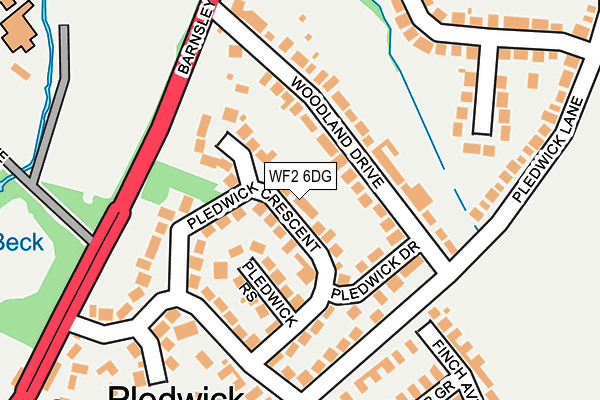 WF2 6DG map - OS OpenMap – Local (Ordnance Survey)