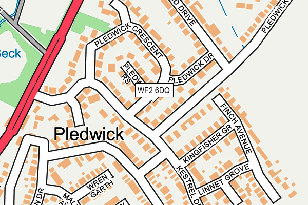 WF2 6DQ map - OS OpenMap – Local (Ordnance Survey)