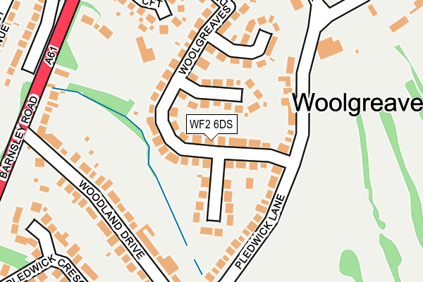 WF2 6DS map - OS OpenMap – Local (Ordnance Survey)