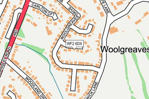 WF2 6DX map - OS OpenMap – Local (Ordnance Survey)
