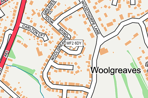 WF2 6DY map - OS OpenMap – Local (Ordnance Survey)