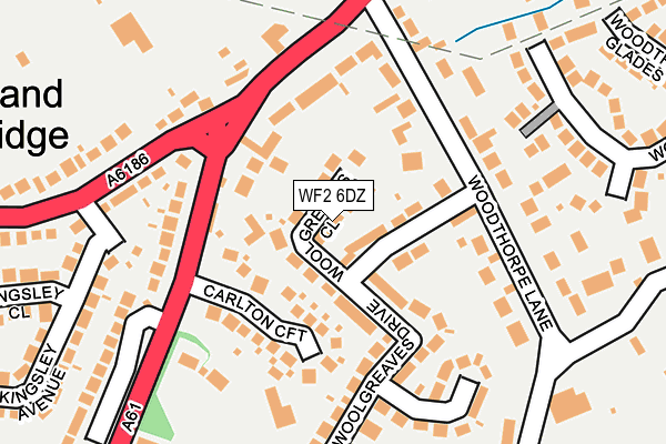 WF2 6DZ map - OS OpenMap – Local (Ordnance Survey)