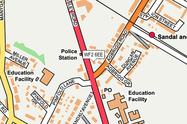 WF2 6EE map - OS OpenMap – Local (Ordnance Survey)