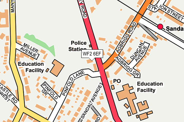 WF2 6EF map - OS OpenMap – Local (Ordnance Survey)