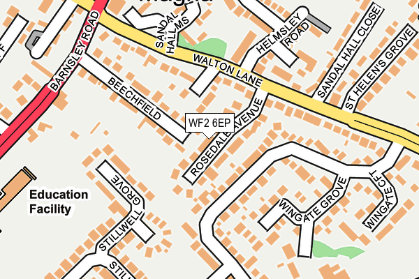 WF2 6EP map - OS OpenMap – Local (Ordnance Survey)