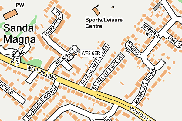 WF2 6ER map - OS OpenMap – Local (Ordnance Survey)