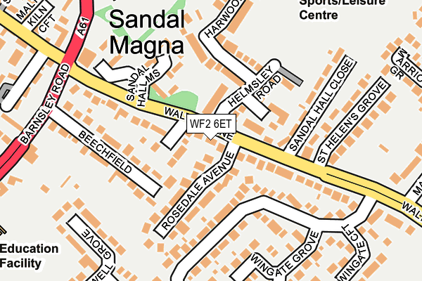 WF2 6ET map - OS OpenMap – Local (Ordnance Survey)