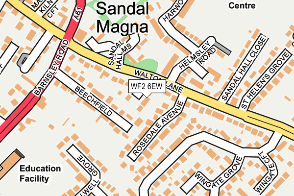 WF2 6EW map - OS OpenMap – Local (Ordnance Survey)
