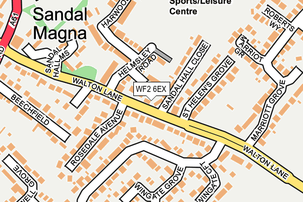 WF2 6EX map - OS OpenMap – Local (Ordnance Survey)