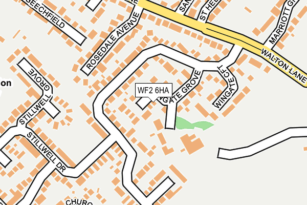 WF2 6HA map - OS OpenMap – Local (Ordnance Survey)