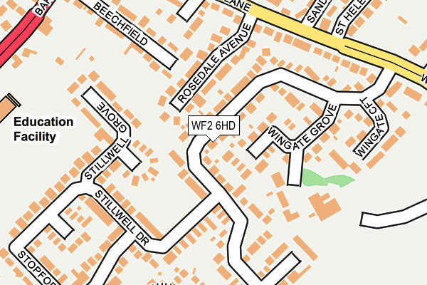 WF2 6HD map - OS OpenMap – Local (Ordnance Survey)