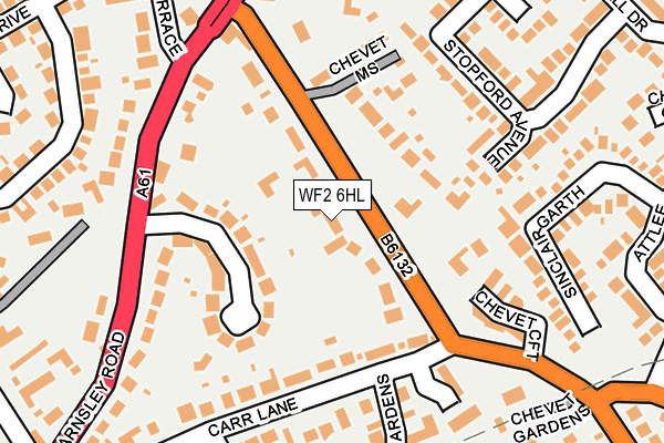 WF2 6HL map - OS OpenMap – Local (Ordnance Survey)