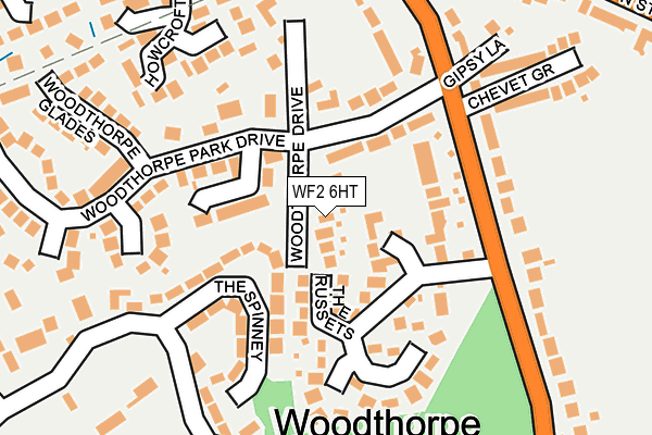 WF2 6HT map - OS OpenMap – Local (Ordnance Survey)