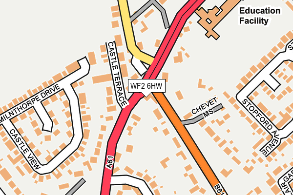 WF2 6HW map - OS OpenMap – Local (Ordnance Survey)