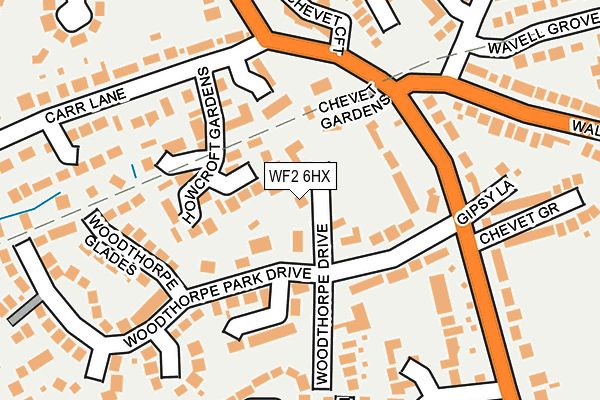 WF2 6HX map - OS OpenMap – Local (Ordnance Survey)