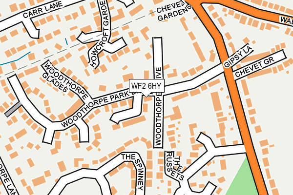 WF2 6HY map - OS OpenMap – Local (Ordnance Survey)