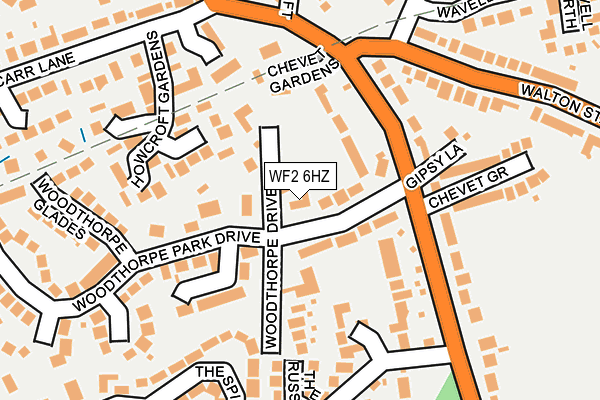 WF2 6HZ map - OS OpenMap – Local (Ordnance Survey)