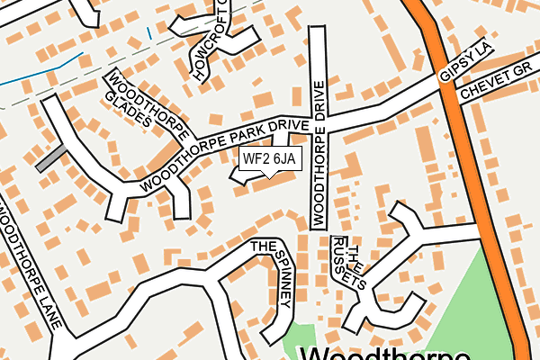 WF2 6JA map - OS OpenMap – Local (Ordnance Survey)